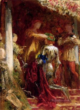  Coro Arte - Victoria Un caballero coronado con una corona de laurel El pintor victoriano Frank Bernard Dicksee